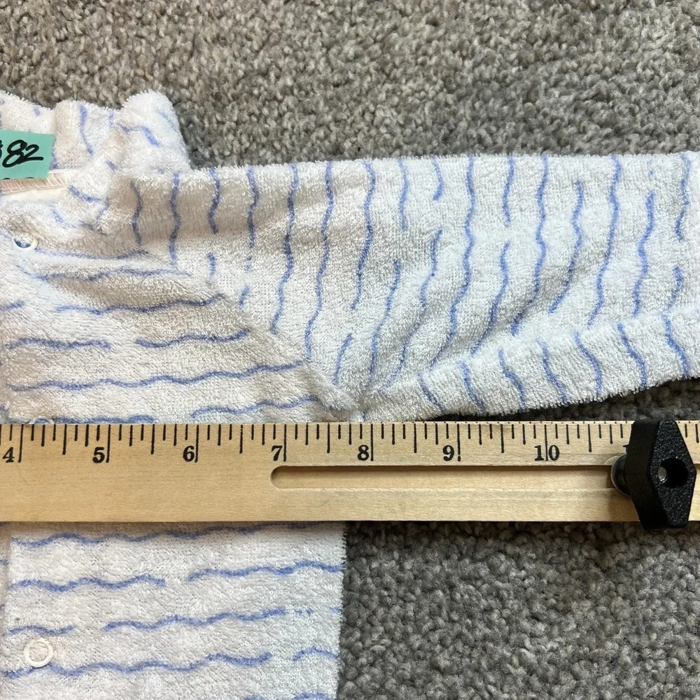 vtgs Small Steps Baby Sleeper 0-3 Months‎ Footed Blue White Terry Cloth Pajamas